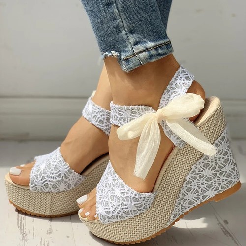 Scarpe donna pizzo tempo