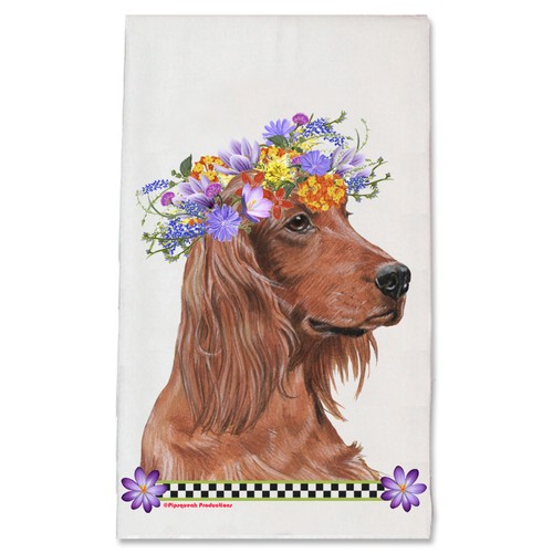 Irish setter dog floral - setter,