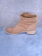 Vera Gomma Made In Italy Women's Ankle Boots With Heel Sz 40 Beige