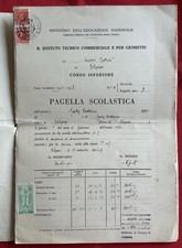 ?RARA Pagella Regio Istit. x Geometri Marche da Bollo E.Fascista ‘36 Bolzano?