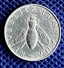 ITALIA 2 LIRE 1958 APE E ULIVO  - MOLTO RARA - TIRATURA  SOLO 125.000 CIRCOLATA.