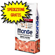 MONGE CANE CROCCHETTA MINI ADULT SALMONE E RISO 7,5 KG