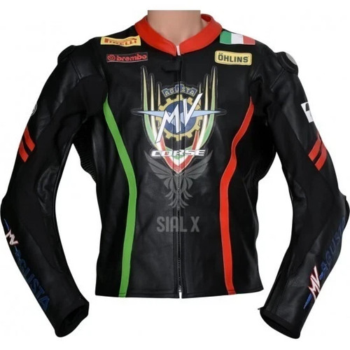 Giacca pelle traforata moto - , mv