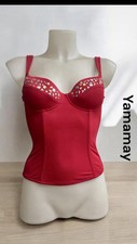 Yamamay Top Bustier Donna Rosso Pietre S Corsetto  Slim Fit Canotta Y2k