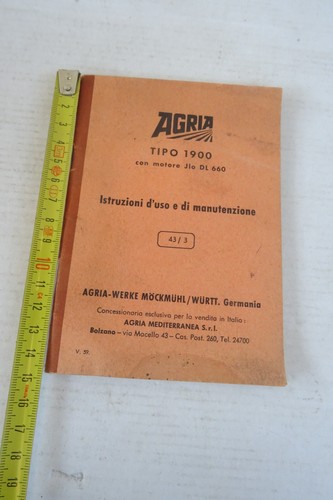 Manuale uso manutenzione agria - manutenzione,