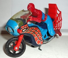 Bici vintage pressofusa e plastica Corgi Spider Man con pilota Spider Man