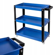 Carrello Officina 3 Ripiani con Ruote Frenanti Portautensili 150kg Acciaio