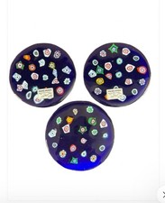 set 3 sottobicchieri in vetro artistico murano mandruzzato millefiori 