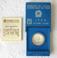 500 LIRE Argento 835 Moneta Commemorativa GALILEO GALILEI LINCEO 1982  FDC ZECCA