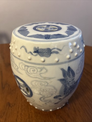 Sgabello tamburo vintage metà