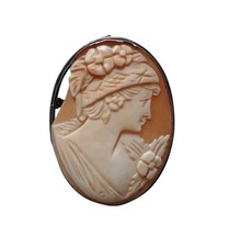 *HH* Antica Spilla Liberty Vittoriana Cammeo Cameo Busto Donna Nobildonna 