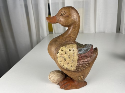 Statua legno anatra - in,