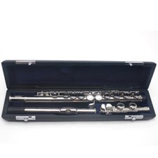 Flauto C professionale sinistro 16 fori chiusi nichelato con custodia legno NUOVO