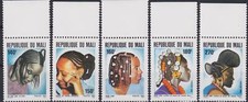 Set copricapi, acconciature, capelli, costumi Mali 1982 MNH
