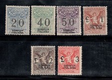 Somalia italiana 1926 Sass. 7-12 valori di francobollo 100% nuovi di zecca per pagamento