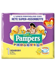 6 PAMPERS progressi NEW BORN pannolini TAGLIA 1. (2-5KG)