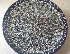 Piatto artistico decorativo in ceramica Kutahya Turchia Vintage anni '70