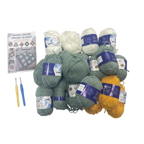 Kit coperta uncinetto quadrata - coperta,