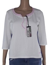 Asics Maglia Maglietta Top Donna L Large 44 Eu40 Sport Jersey Bianco Maniche 3/4