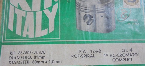 Kit pistoni fiat 124 - az,