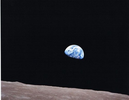 Veduta della terra dalla - dalla, luna