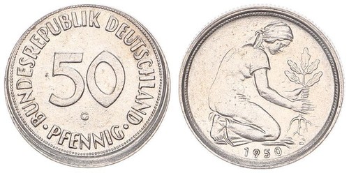 Pfennig 1950 errore - g,