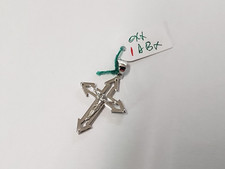 CIONDOLO CROCIFISSO- CROCE SACRA ORO BIANCO 18KT 750 1,2 GRAMMI (4236) 