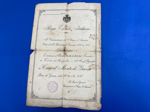 Ww1 diploma concessione croce - ww1,