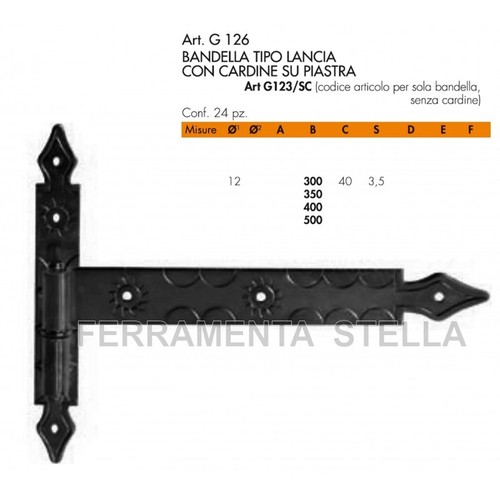 Bandella tipo lancia - lancia, c/