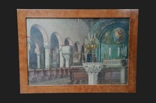 Interno di Chiesa - Quadro Dipinto Olio su Tela M Salateo 1936 di Grande Qualità