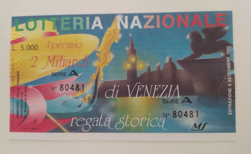 Biglietto lotteria - 29°,