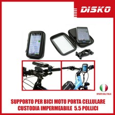 SUPPORTO PER BICI MOTO PORTA CELLULARE CUSTODIA IMPERMEABILE  5.5 POLLICI 