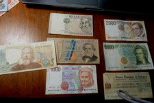 Lotto 7 banconote Italia