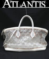 Borsa a mano Louis Vuitton Lockit East West bianca trasparente M40701 72089