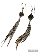 Genuine Pheasant Earrings With