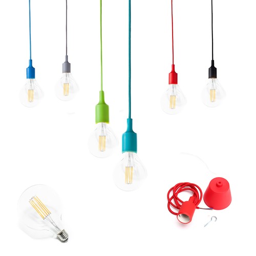 Pendente led vintage colorato