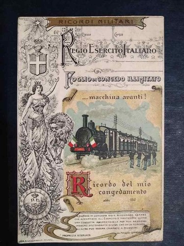 Cartolina foglio congedo - cartolina, di