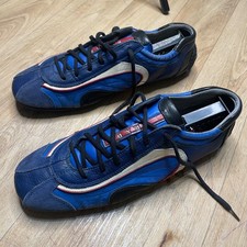 PRADA Sneakers MONTE CARLO Scarpe Basse Blu PELLE Scarpe da Ginnastica Uomo Taglia 10Us