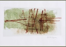 Antonio Del Donno -tecn.mista e collage su carta-Cm.35x50-firma front.-cornice