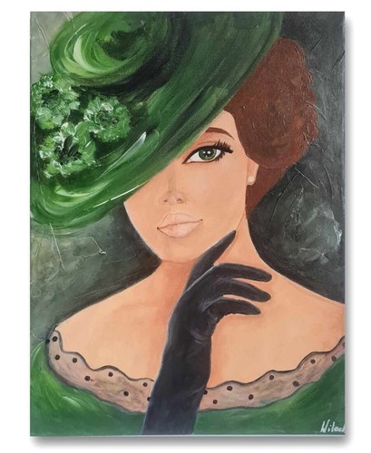 Quadro acrilico donna ritratto