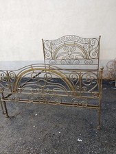 LETTO MATRIMONIALE FERRO STILE '700 MA EPOCA 1970 - RICCA LAVORAZIONE - PESANTE