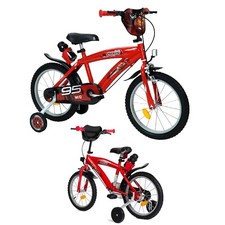 Bicicletta Cars per Bambini Bici Rotelle Borraccia Saetta Mcqueen 16 Pollici