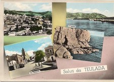 C13181-CAGLIARI, TEULADA, 4 Vedute: via Umberto, porto, centro panoramico, 1963