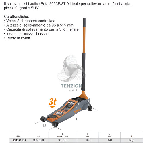 Sollevatore idraulico - 3t,