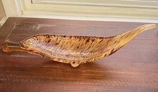 Centrotavola foglia di Murano soffiata a mano 16” firmato limitato splendido oro pesante