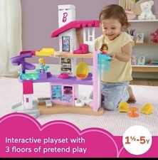 Barbie Little People casa delle bambole musica luci ragazze bambini giocattoli sedia piscina scivolo