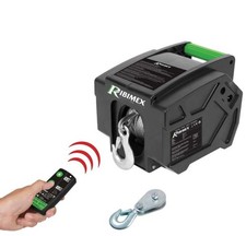 Verricello elettrico 12V con telecomando wireless Ribitech PE12V/T1 900 kg 9 mt