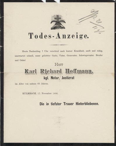Todesanzeige kulmbach hoffmann - todesanzeige,