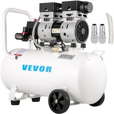 VEVOR Compressore Silenzioso 750W 50L Compressore d'Aria Senza Olio 220V 50Hz