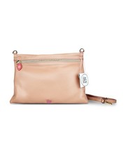 Love My Bags Happy - Borsa/Pochette in vitello con doppia zip in metallo